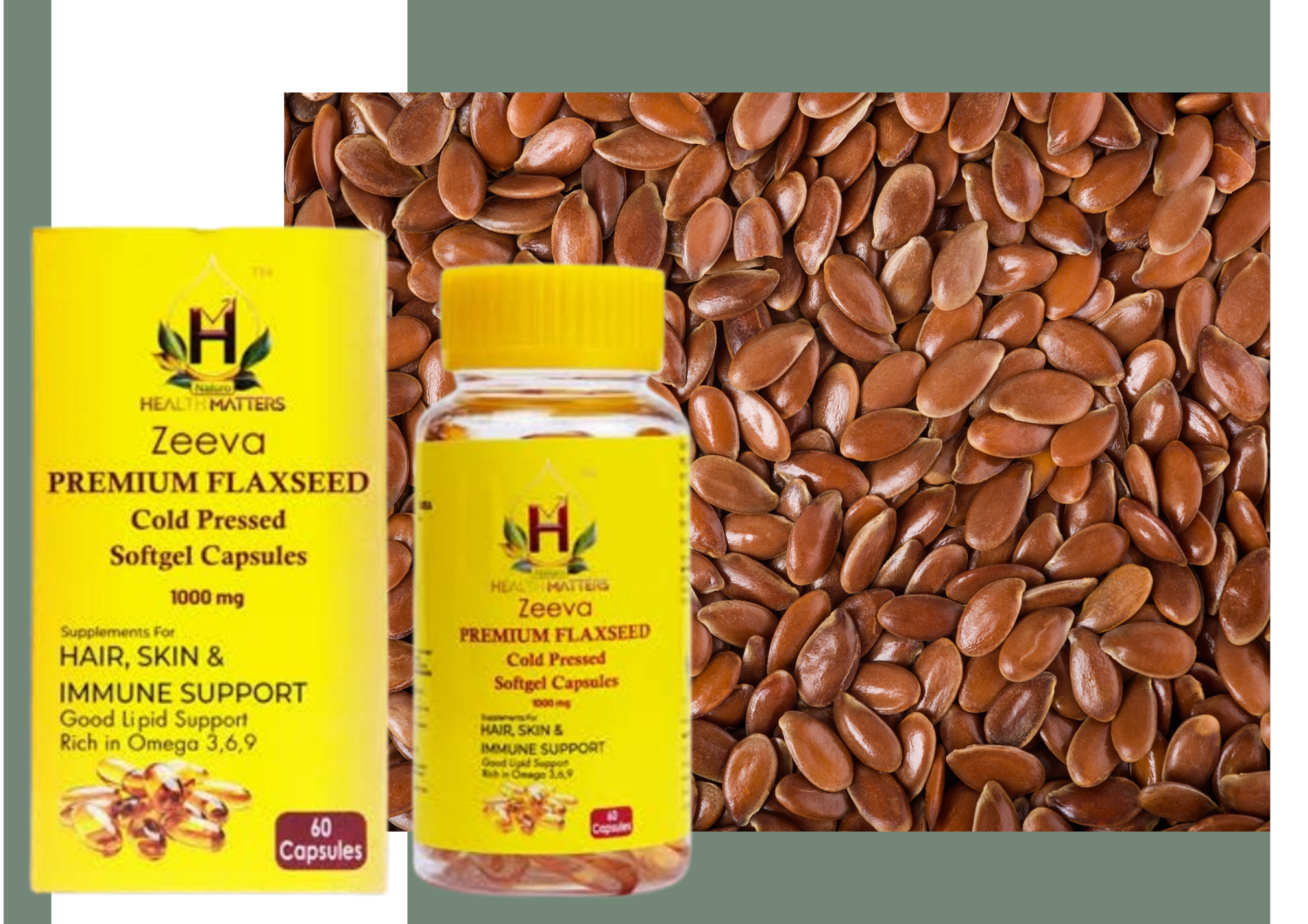 Premium Flax Seed Cold Pressed Softgel